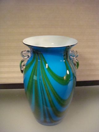 Vintage Italian Murano Swirl Cased Art Glass 10 
