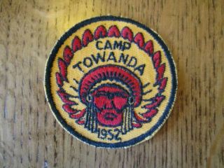 Boy Scout 1952 Camp Towanda Patch Pine Burr Area Council,  Ms
