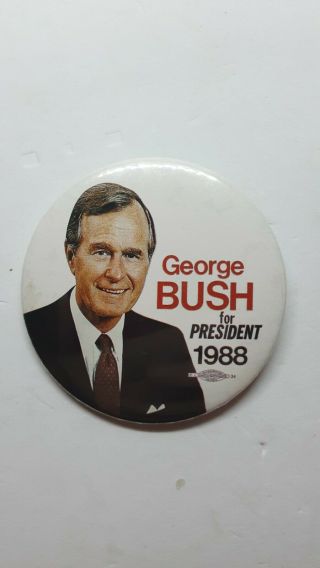 George Bush For President 2 " Pin Button 1988 Campaign