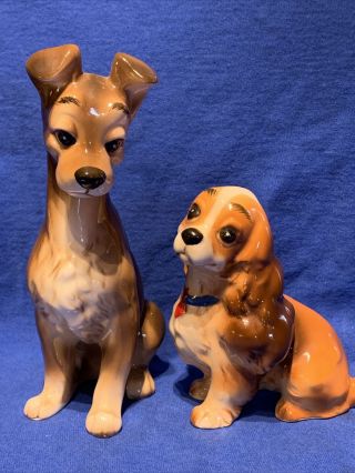 Vintage Disney Productions Japan Lady And The Tramp Dog Figures Ceramic