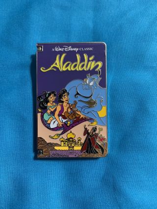 Disney Pin Vhs Tape Movie Le 1500 Aladdin Disneyland Exclusive