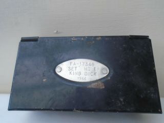 Small Antique Metal Box With Silver Info Plaque Fa - 17345 Set No 1 King Dick 1966