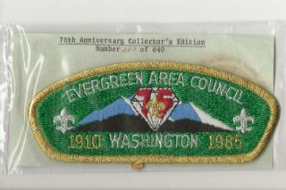 Evergreen Area Council Csp 283 - 75th Anniversary - Boy Scout Bsa A121/12 - 12