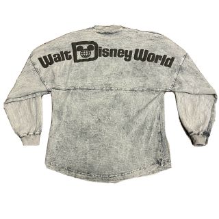 Walt Disney World Spirit Jersey Long Sleeve Shirt Pullover Sz S Acid Wash Gray