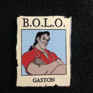 Disney Cast Member Exclusive Pin B.  O.  L.  O Gaston Beauty And The Beast Bolo Wanted