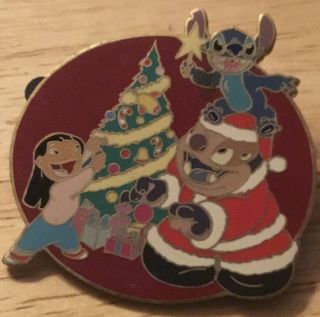 Rare Le Disney Pins Lilo & Stitch Trim Christmas Tree Jumbaa As Santa