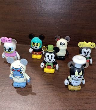 Disney Mickey Mouse Cartoon Series Vinylmation Set Of 7 With Chaser