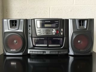 Aiwa Ca - Dw539u Vintage Stereo Boombox Dual Cassette Player/recorder Cd Player