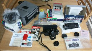 Vtg Asahi Pentax Mx 35mm Camera 50mm 1.  7 Lens,  Kiron 80 - 200 Lens,  Prinz Bag,  More