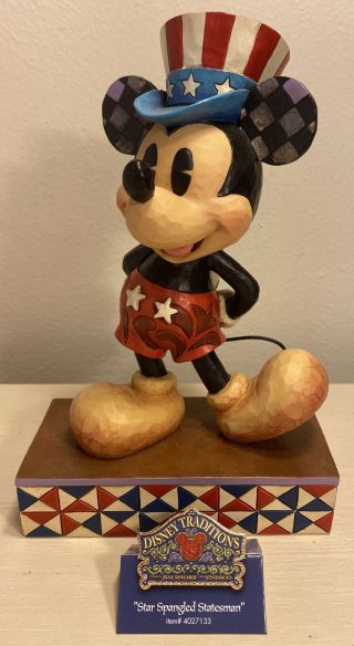 Rare Jim Shore Disney Traditions Patriotic Mickey Mouse Figure