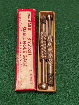 Vintage STARRETT No.  829 small hole gage set & LUFKIN 79S - 6pc telescoping gages 2