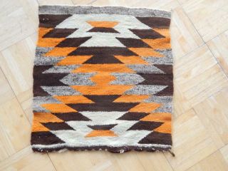 Vintage Navajo Indian Square Transitional Weave Rug Blanket - Regional Dsgn