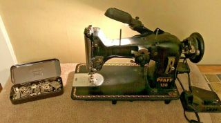 Vintage Pfaff 130 Sewing Machine Parts W/ Knee Pedal/ Light/ Accessor