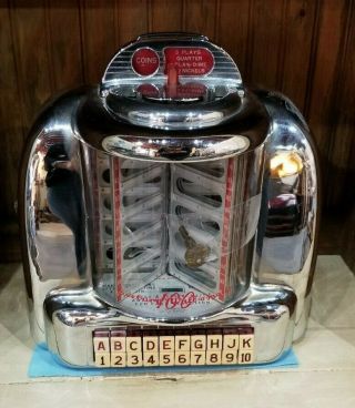 Vintage Seeburg 100 Wall - O - Matic 3w1 Wall Mount Jukebox W/ Key Diner Route 66