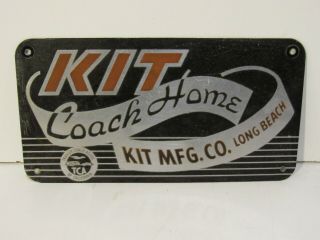 Vintage Kit Coach Home Trailer Emblem Sign Badge Nameplate Metal Plate