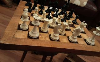 Solid Wooden Chess Board,  Heavy,  Old Wooden Chess Set,  Draughts,  Fine Quality