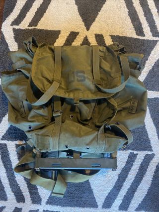 Vintage Us Lc - 1 (?) Medium (?) Alice Pack With Straps And Frame