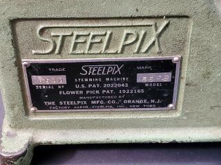 Vintage Steelpix Professional Floral Stemming Machine Model 35 - B w/ Picks 3