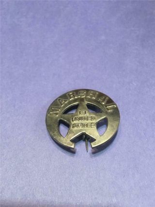 Marshal I.  T.  United States Badge 1 3/4 " X 1 3/4 " Metal Back Has Closer