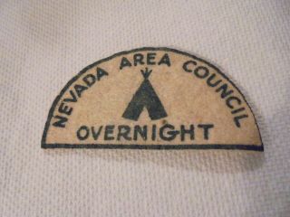 Vintage Boy Scout Nevada Area Council Overnight Felt Patch