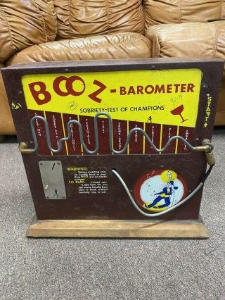 Vintage Booz Barometer - Nickel Coin Operated Bartop Skill Game Sobriety Test