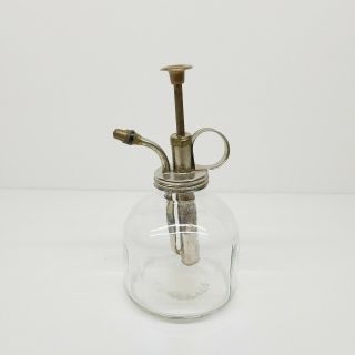 Vintage Clear Glass Plant Mister Spray Top Pump Made In Taiwan Prop Collectible