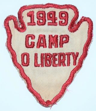 Vintage 1949 Cut Edge Camp O Liberty Patch Boy Scout Bsa