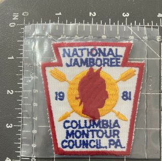Vintage 1981 National Jamboree Columbia Montour Council Pa Patch Boy Scouts Bsa