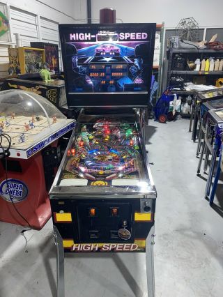 High Speed Pinball Machine Williams Arcade Leds Nos Playfield