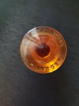 Vintage Hoffman Amber Glass And Cork Vaseline Jar Stopper