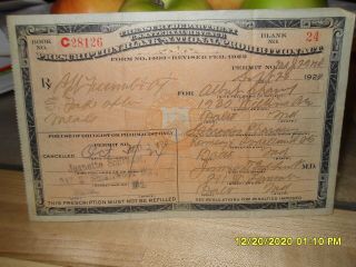 Prohibition Liquor Prescription Dated September 26,  1924,