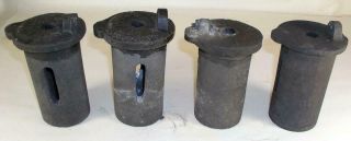 4 Antique Telephone Battery Jar Carbon Inserts Only Marked Along Top