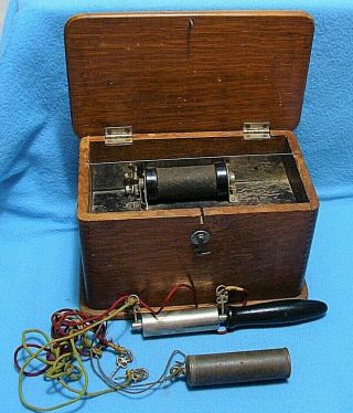 Antiq C.  1912 Dry Cell Battery Electrical Medical Quackery Machine In Wood Case
