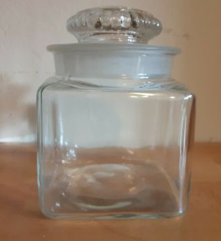 Vintage Dakota Clear Glass Canister Apothecary Candy Jar - Ground Lid 5 1/2 "