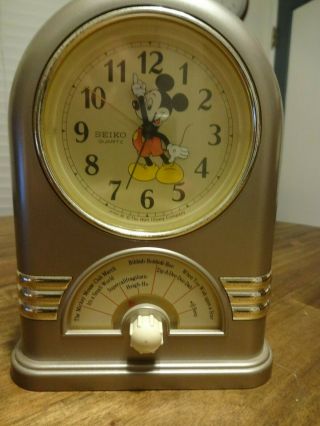 Vintage Seiko Disney Mickey Mouse Musical Clock W/ 7 Songs