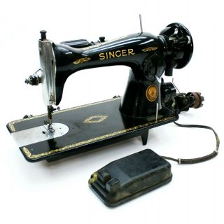 Parts Repair Vintage 1952 Singer Model 15 Black Electric Sewing Machine Ak819011