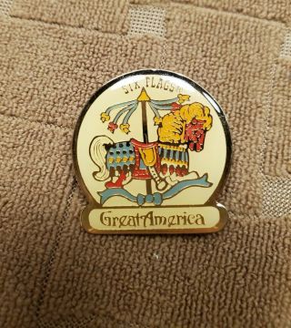 Vintage Six Flags Great Adventure Carousel Pin