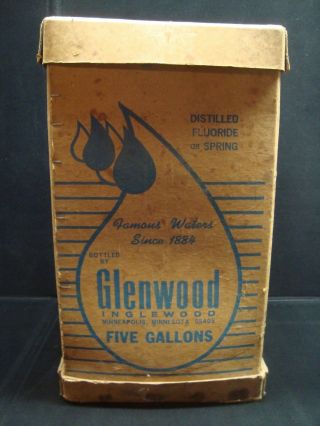 Vintage 5 Gallon Blue Glass Minnesota Glenwood Water Embossed Bottle Jug Carboy