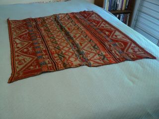 Great Vintage Hand Woven Peruvian Fabric,  People,  Birds & Animals