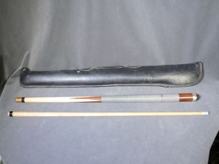 Vintage Rich Q 2 Piece Pool Cue Stick,  4 Point Mother Of Pearl Exotic Wood Butt
