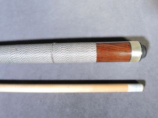 Vintage Rich Q 2 Piece Pool Cue Stick,  4 Point Mother of Pearl Exotic Wood Butt 3
