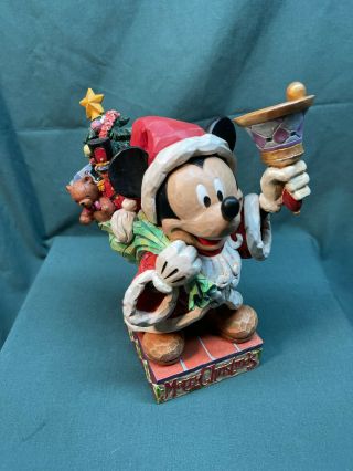 Disney Jim Shore Old St.  Mick Mickey Mouse Santa Christmas 4005624 W/ Box