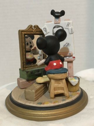 Mickey Mouse Self Portrait Walt Disney Ceramic Figurine Rare Disney (no Box)