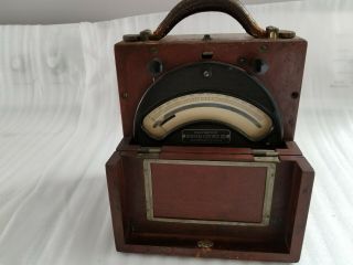 Antique General Electric Co.  Voltmeter Type Dp2 No.  835037 Pat.  1918 Wood Case