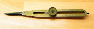 Antique 19th C Proportional Dividers Compass - Brass & Steel 5 1/2 " 13.  8cm
