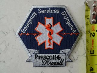 Prescott Russell Emergency Services Patch Fire Ems Emt Paramedic Ontario Canada
