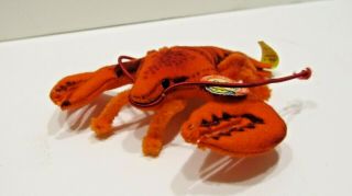 Vintage Steiff Crabby Crab Mohair With Button And Tag 4 1/2 "