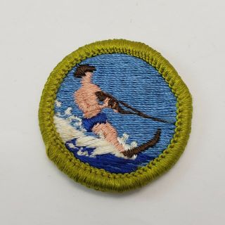 Vintage 1960s Boy Scout Water Skiing Watersports Merit Badge Patch