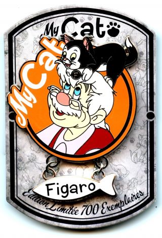 Disneyland Paris - My Cat Series - Geppetto And Figaro Pin