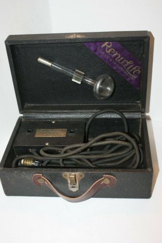 Quack Medicine Renulife Vintage Violet Ray Generator W/ Case Model H